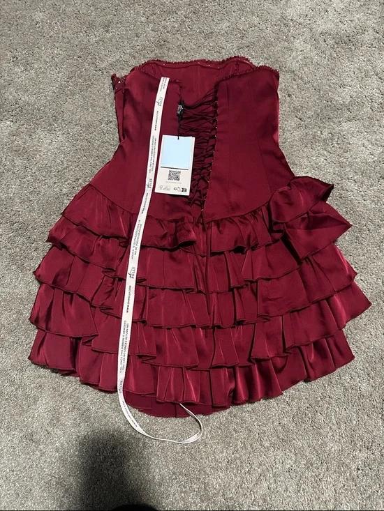 Strapless Ruffle Tiered Mini Dress - Picture 4 of 8